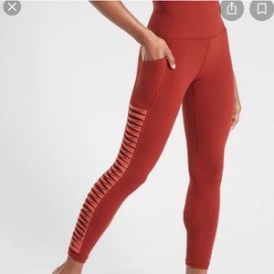 Athleta Red Salutation Twist 7/8 Leggings